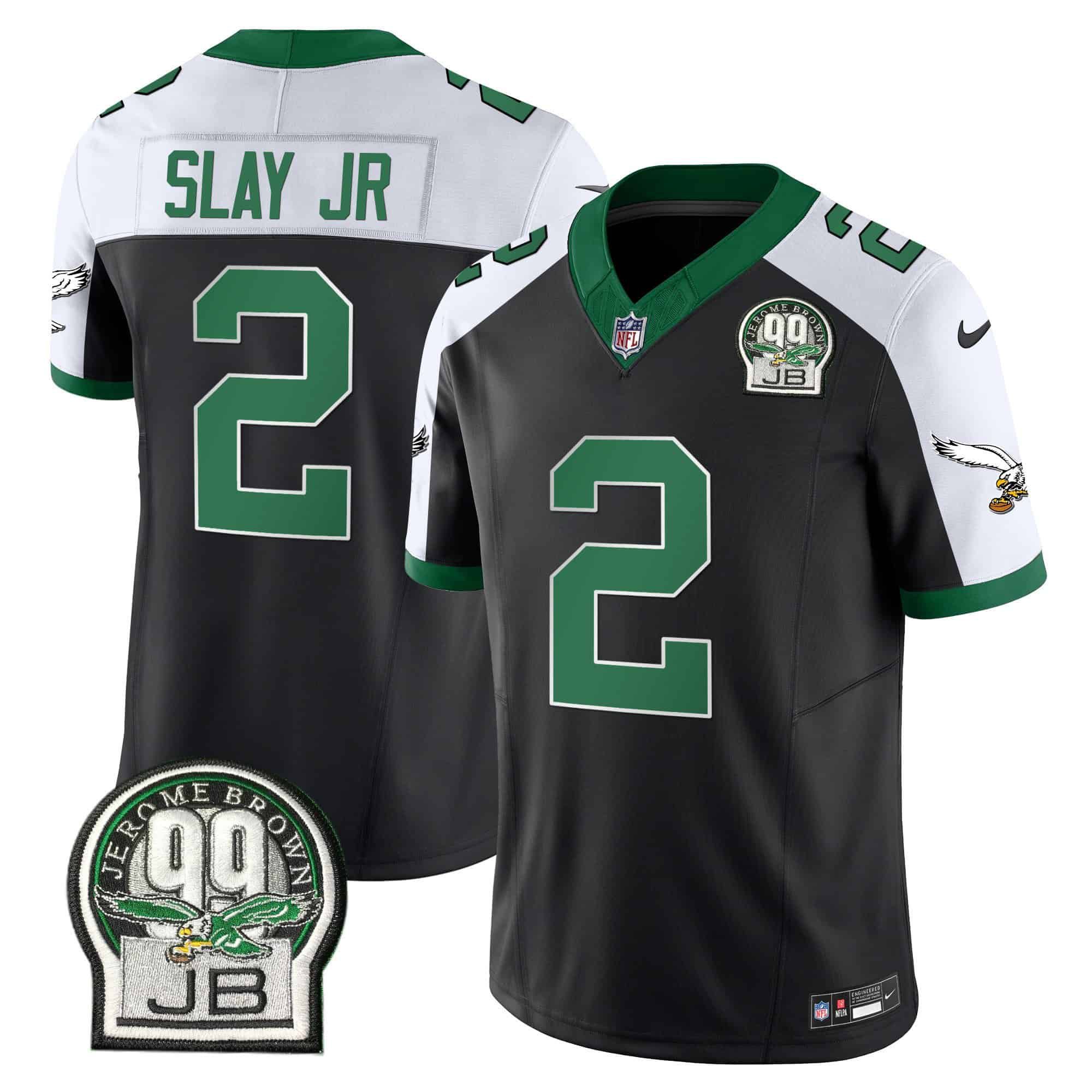 Men Philadelphia Eagles #2 Slay jr Black 2024 Nike Jerome Brown Patch Alternate Limited NFL Jersey->indianapolis colts->NFL Jersey